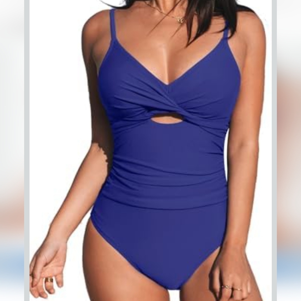 Stylish Blue One-Piece Swimsuit